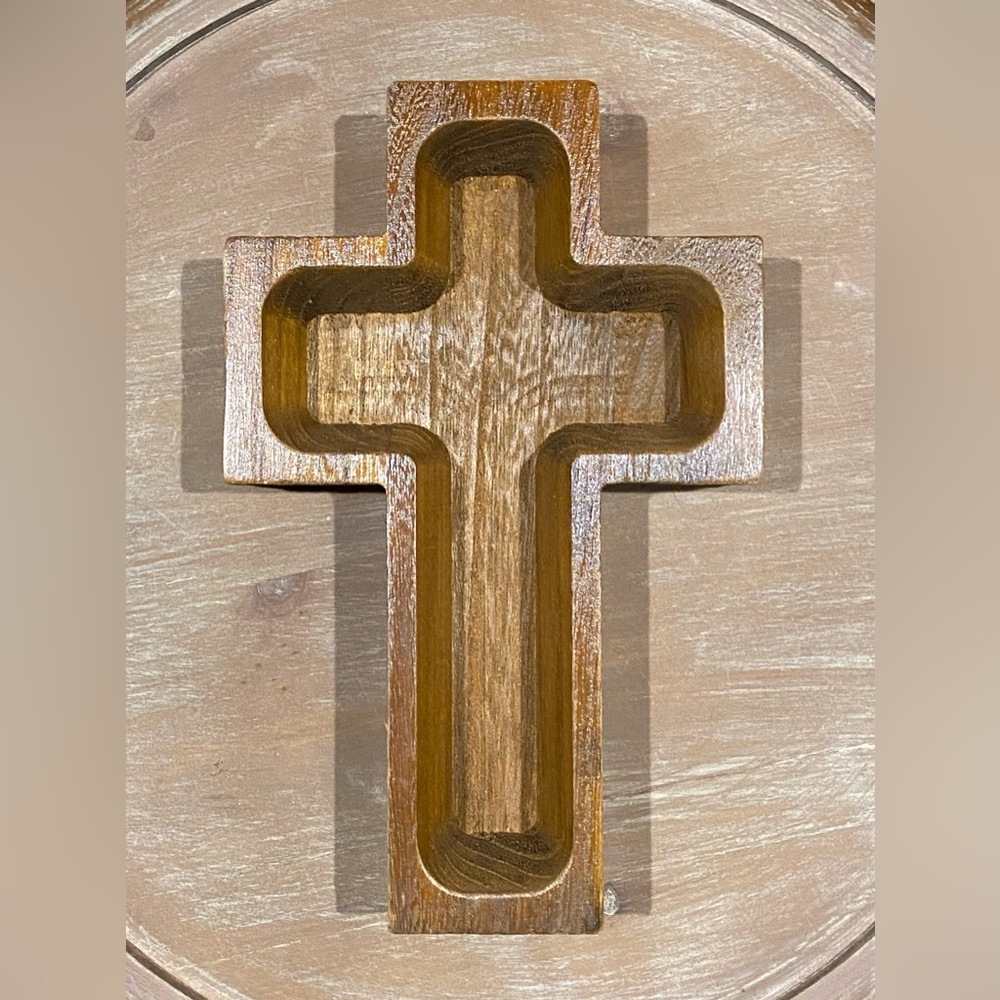 Wooden Cross Dough Bowl